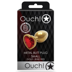 Ouch! Bijou anal Heart Gem S 6 x 2.6 cm Doré-Rouge